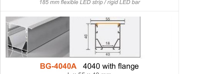 BG-4040A BG-4040A 4040 with flange — photo and dimension drawing