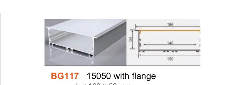 BG117 BG117 15050 with flange — photo and dimension drawing
