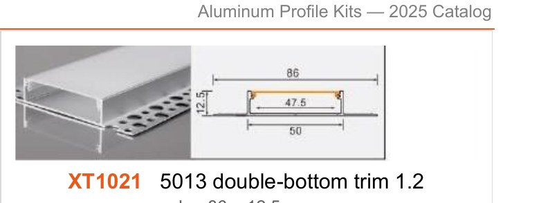 XT1021 XT1021 5013 double-bottom trim 1.2 — photo and dimension drawing