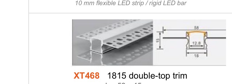 XT468 XT468 1815 double-top trim — photo and dimension drawing