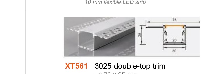 XT561 XT561 3025 double-top trim — photo and dimension drawing