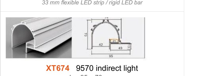 XT674 XT674 9570 indirect light — photo and dimension drawing