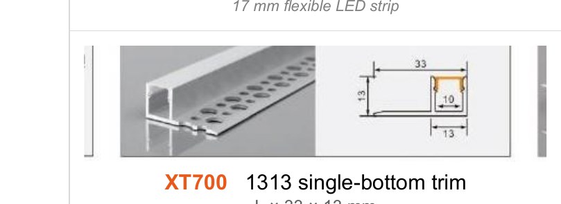 XT700 XT700 1313 single-bottom trim — photo and dimension drawing