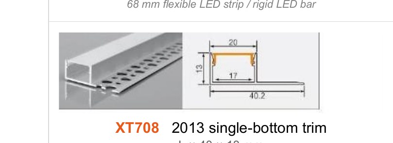 XT708 XT708 2013 single-bottom trim — photo and dimension drawing