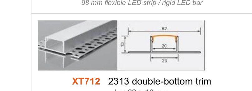 XT712 XT712 2313 double-bottom trim — photo and dimension drawing