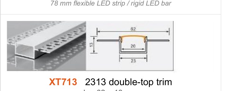 XT713 XT713 2313 double-top trim — photo and dimension drawing