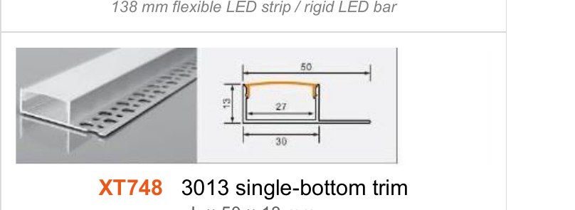 XT748 XT748 3013 single-bottom trim — photo and dimension drawing