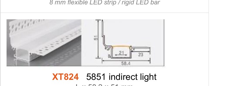 XT824 XT824 5851 indirect light — photo and dimension drawing