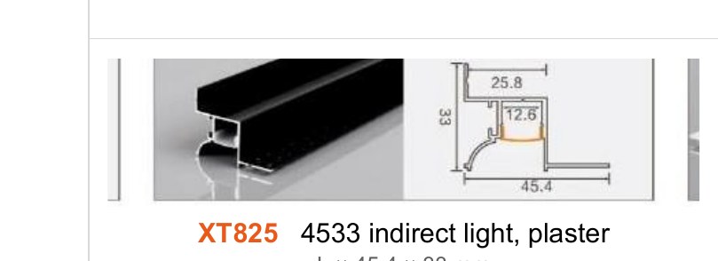 XT825 XT825 4533 indirect light, plaster — photo and dimension drawing